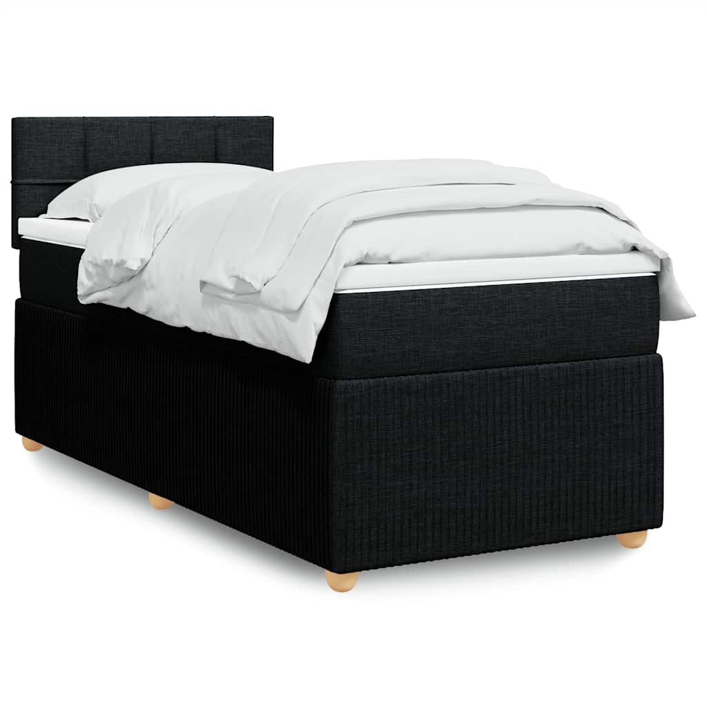 vidaXL Boxspring met matras stof blauw 90x190 cm