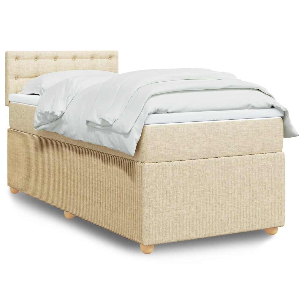 vidaXL Boxspring met matras stof blauw 90x190 cm
