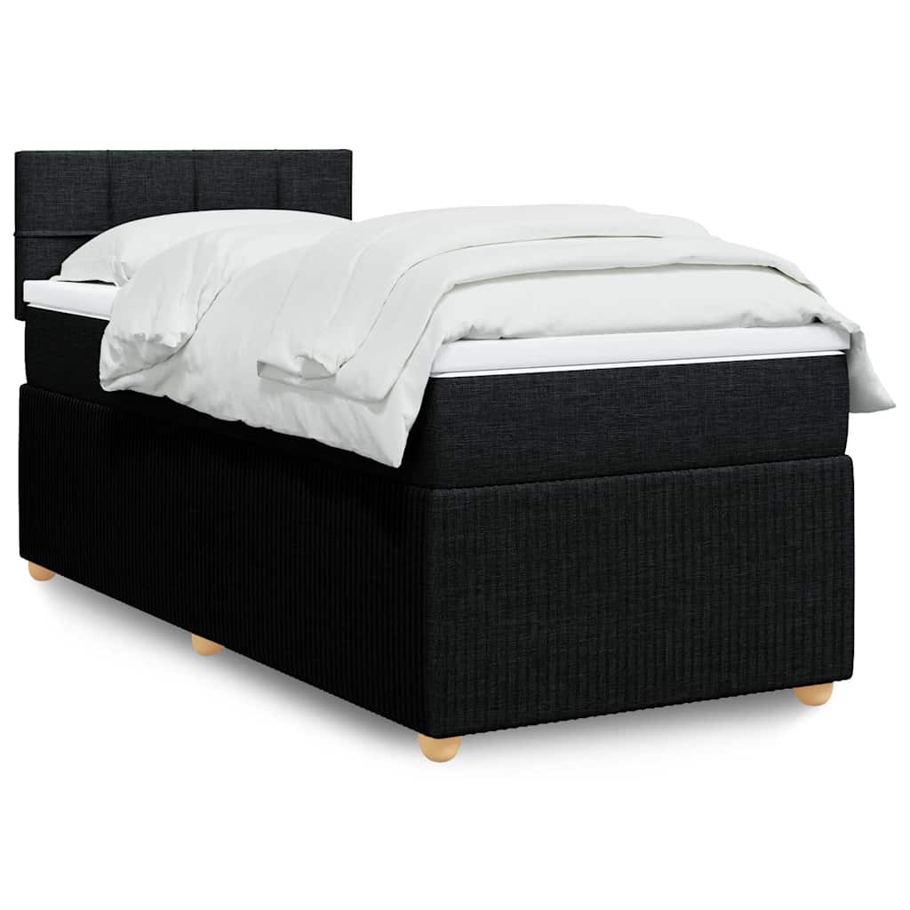 vidaXL Boxspring met matras stof blauw 90x190 cm