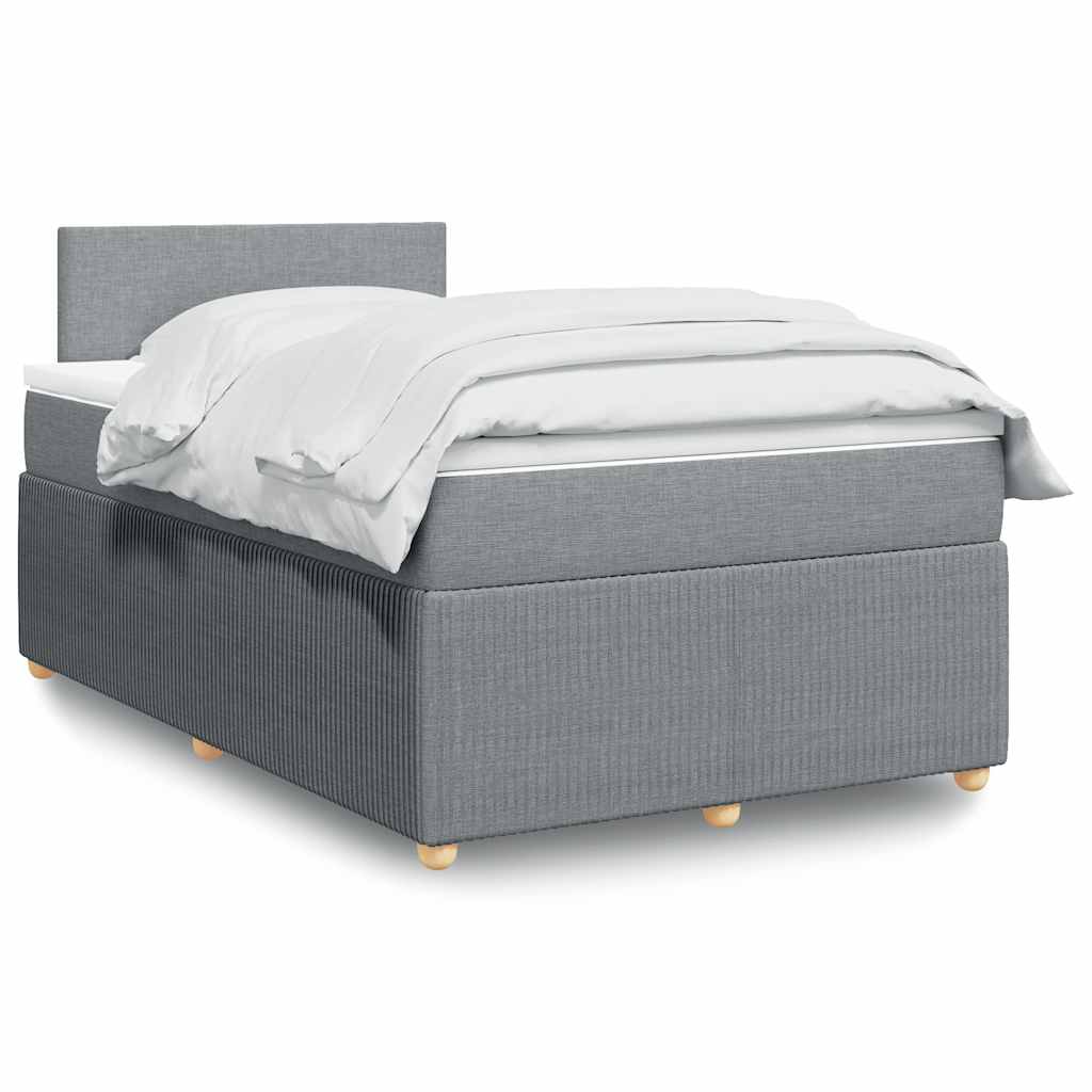 vidaXL Boxspring met matras stof blauw 90x190 cm