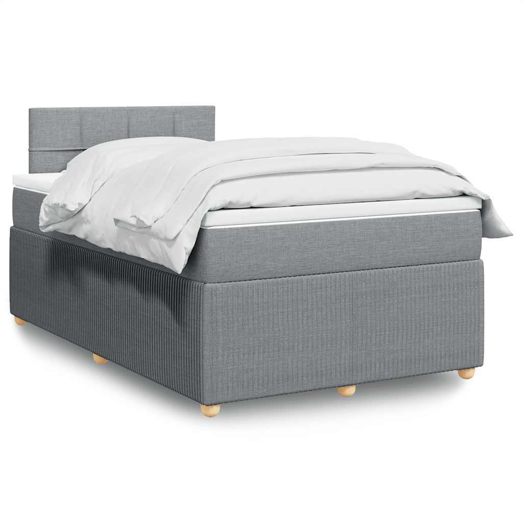 vidaXL Boxspring met matras stof blauw 90x190 cm