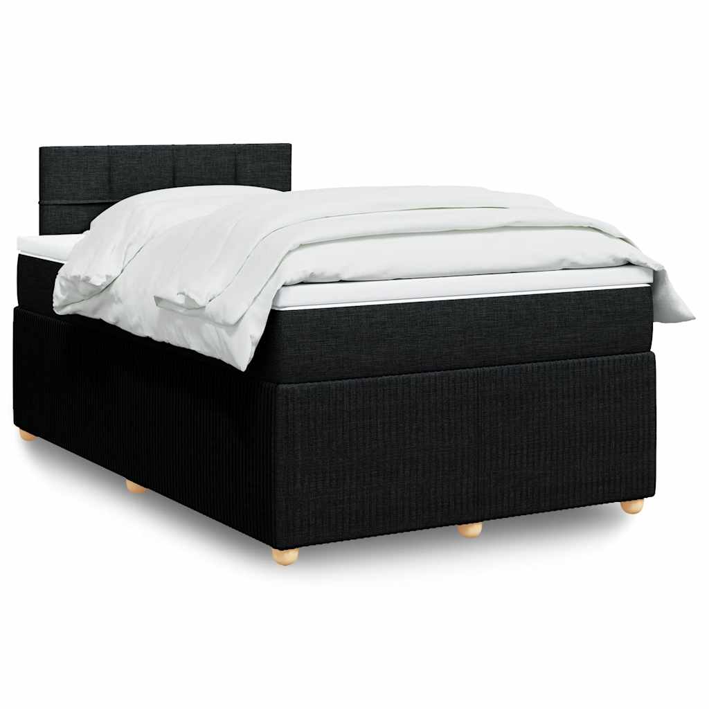 vidaXL Boxspring met matras stof blauw 90x190 cm