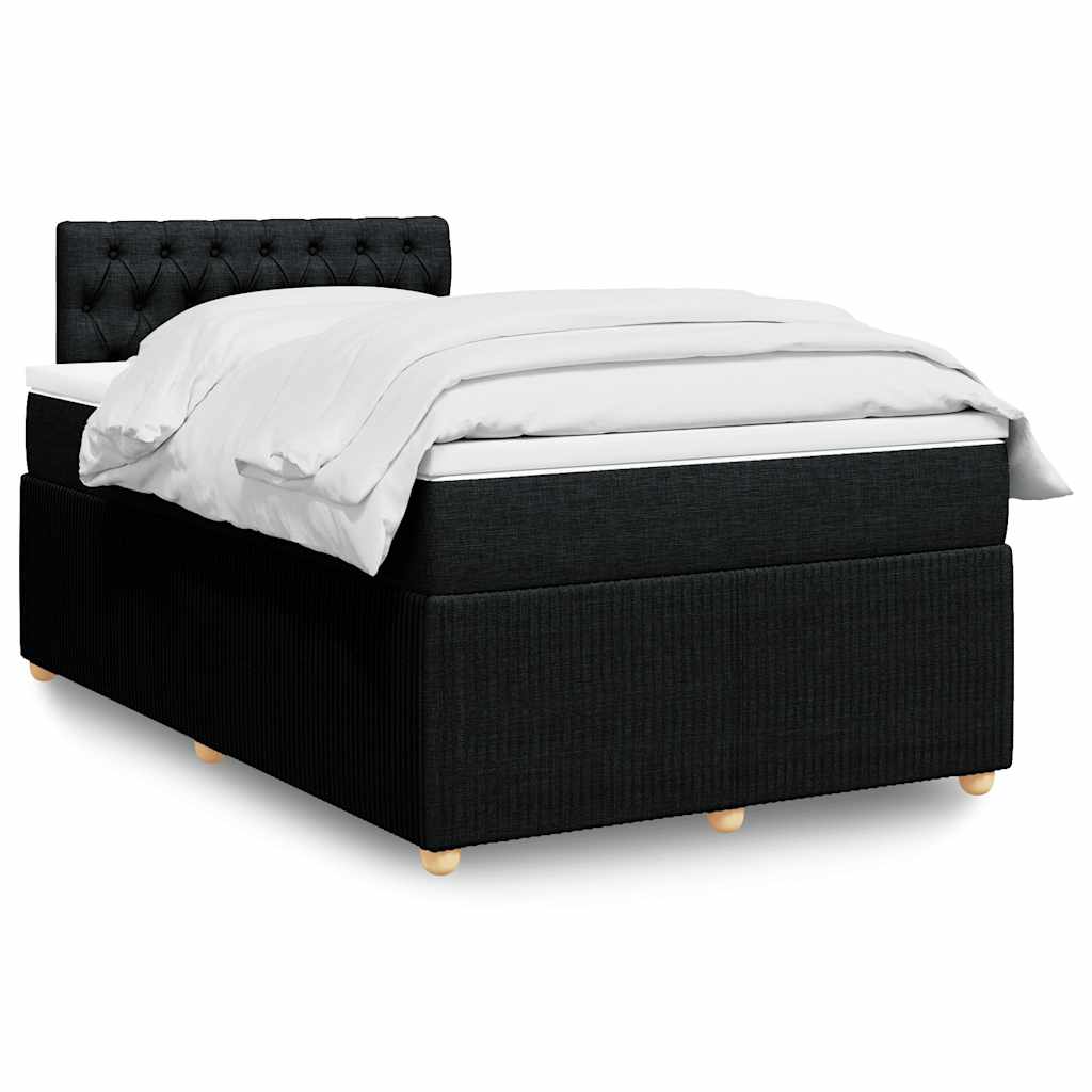 vidaXL Boxspring met matras stof blauw 90x190 cm