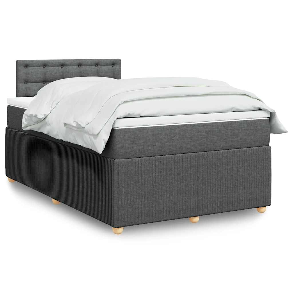 vidaXL Boxspring met matras stof blauw 90x190 cm