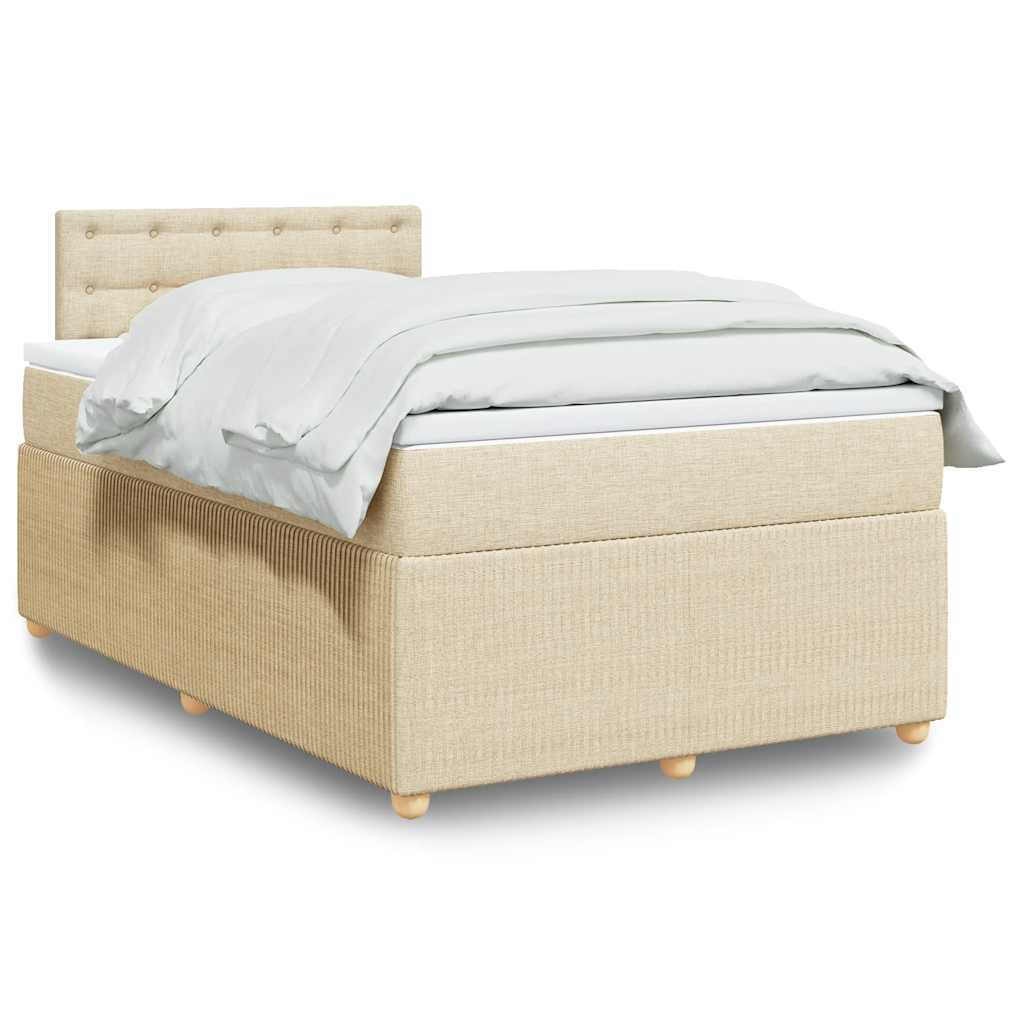 vidaXL Boxspring met matras stof blauw 90x190 cm