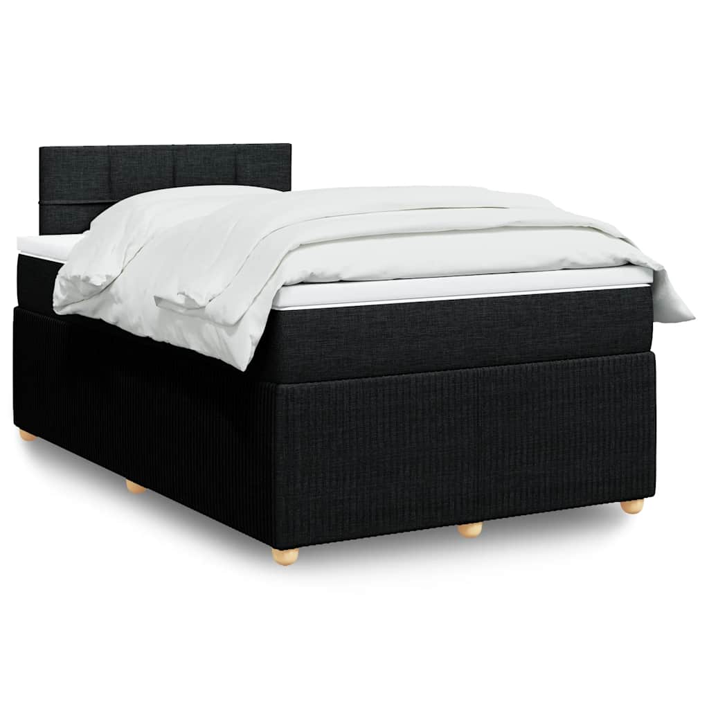 vidaXL Boxspring met matras stof blauw 90x190 cm