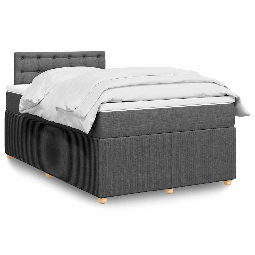 vidaXL Boxspring met matras stof blauw 90x190 cm