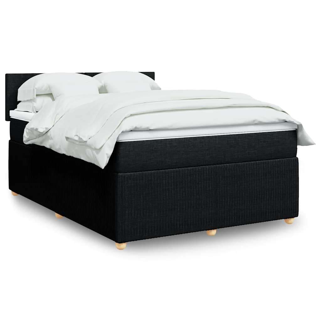 vidaXL Boxspring met matras stof blauw 90x190 cm