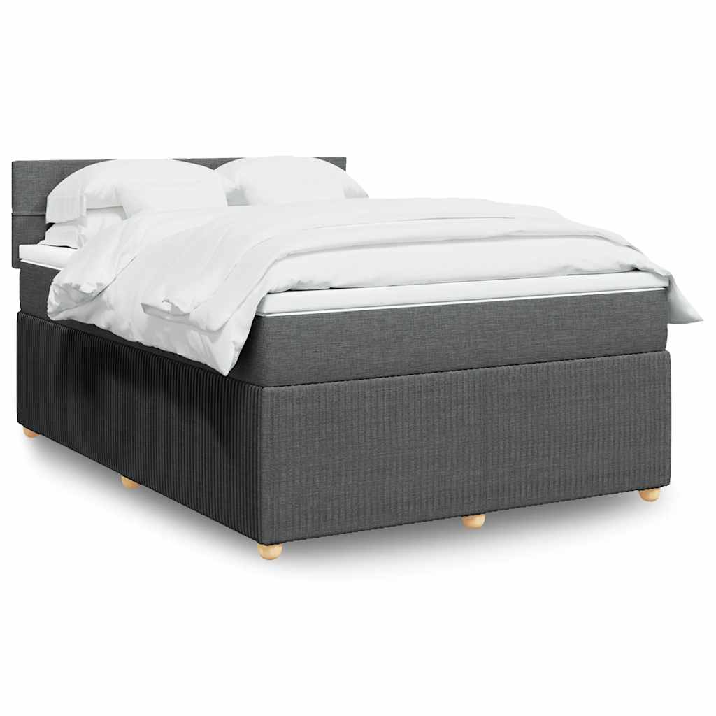 vidaXL Boxspring met matras stof blauw 90x190 cm
