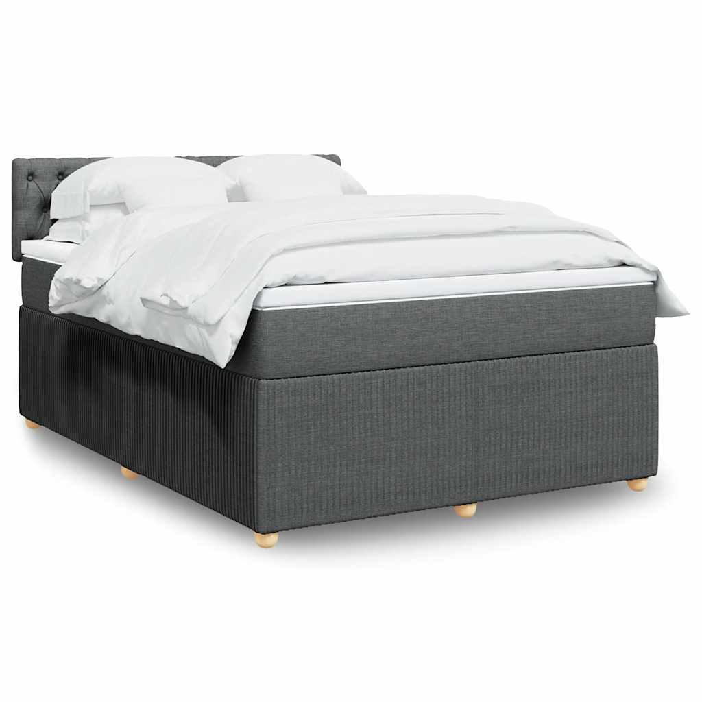 vidaXL Boxspring met matras stof blauw 90x190 cm