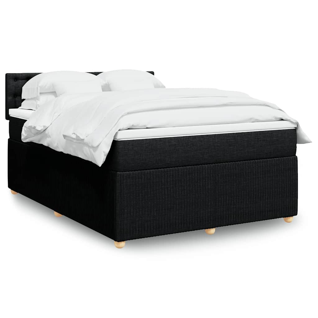 vidaXL Boxspring met matras stof blauw 90x190 cm