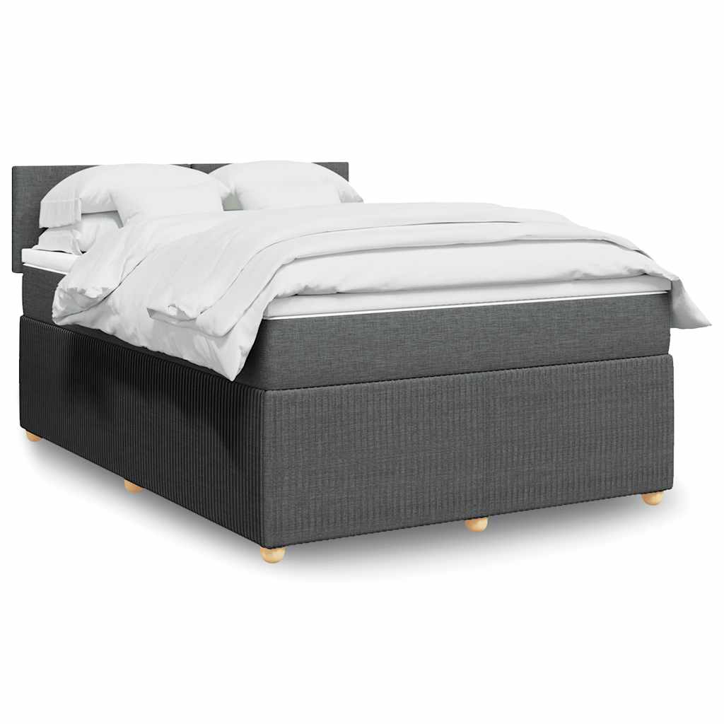 vidaXL Boxspring met matras stof blauw 90x190 cm