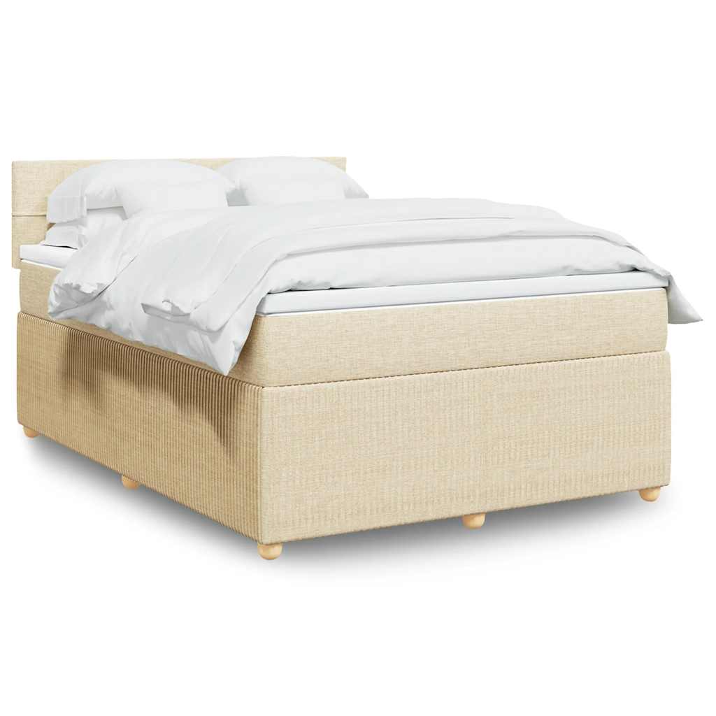 vidaXL Boxspring met matras stof blauw 90x190 cm