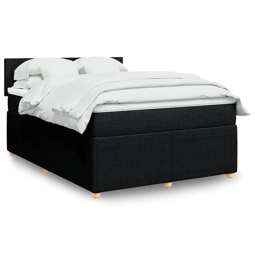 vidaXL Boxspring met matras stof blauw 90x190 cm
