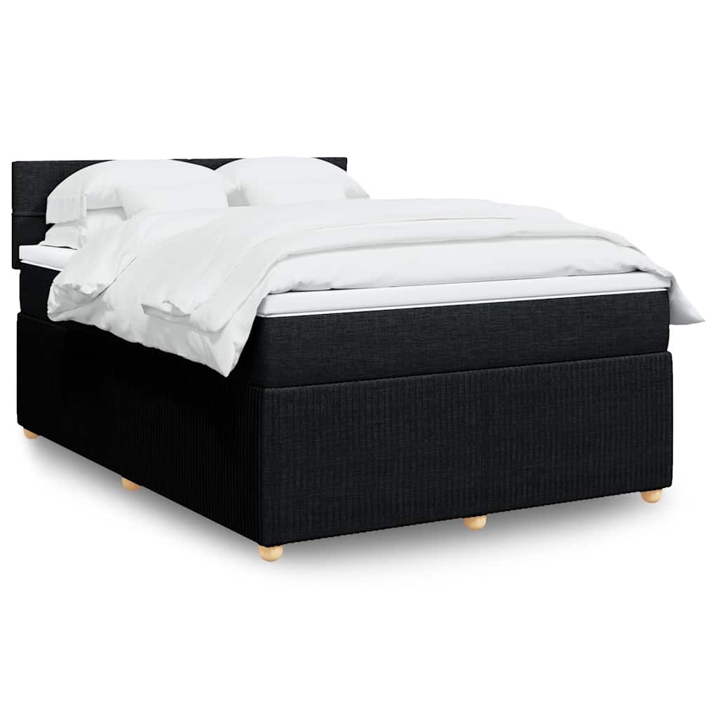 vidaXL Boxspring met matras stof blauw 90x190 cm
