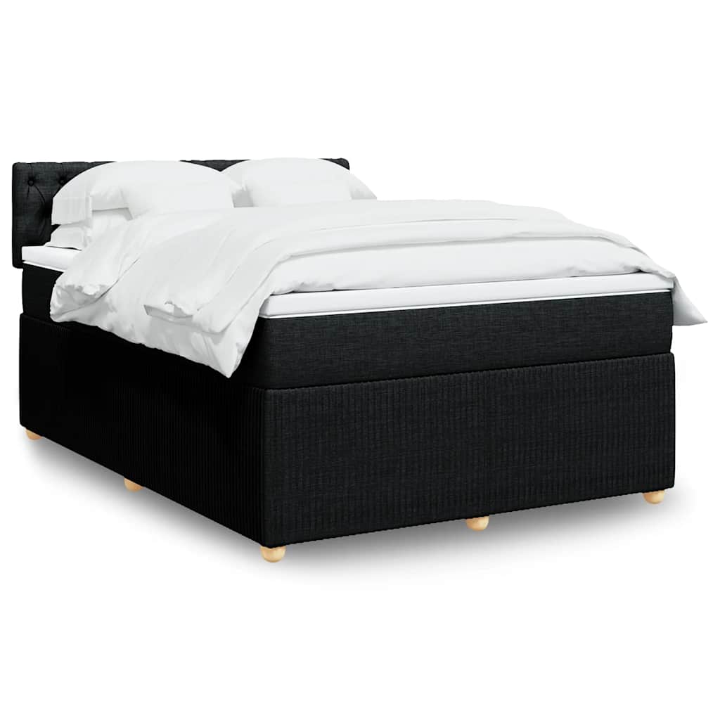 vidaXL Boxspring met matras stof blauw 90x190 cm