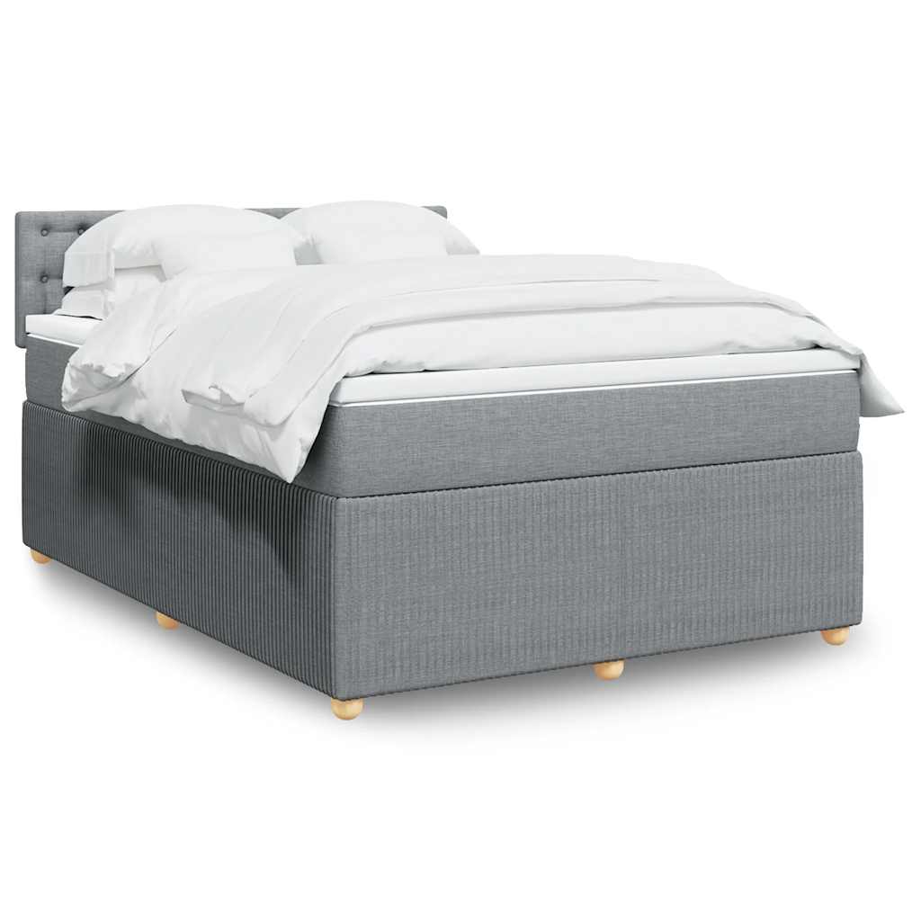 vidaXL Boxspring met matras stof blauw 90x190 cm