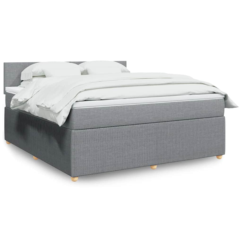 vidaXL Boxspring met matras stof blauw 90x190 cm