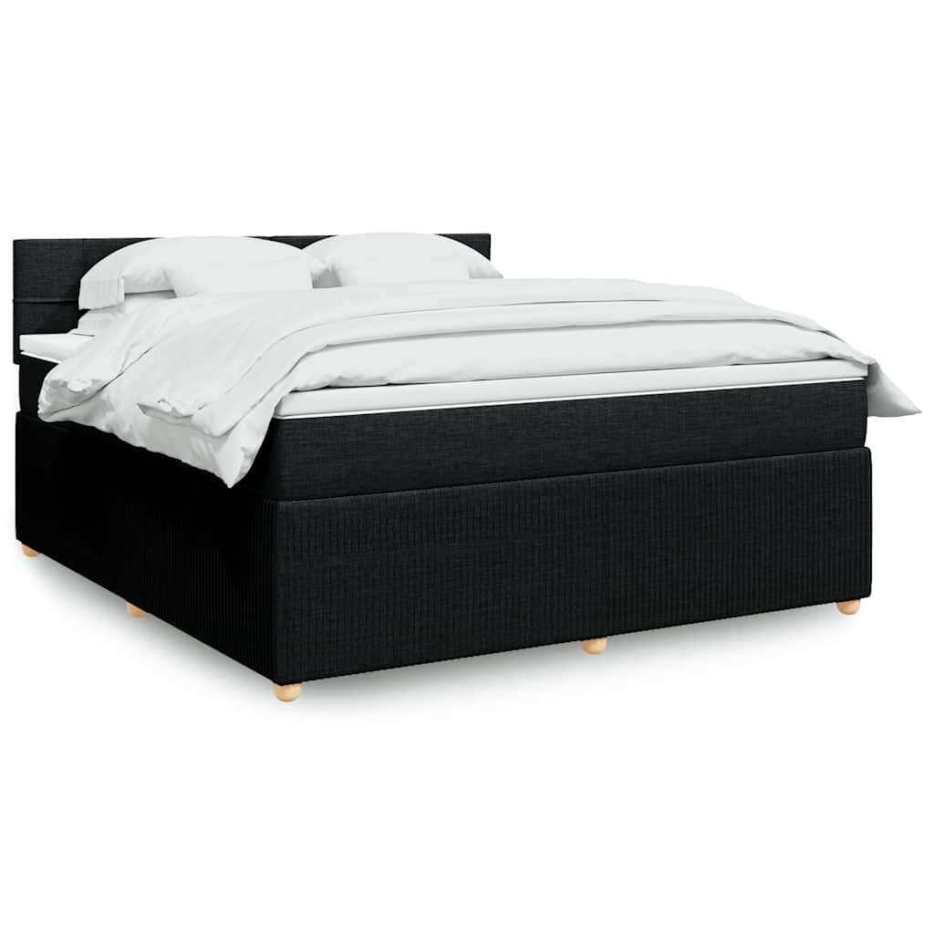 vidaXL Boxspring met matras stof blauw 90x190 cm