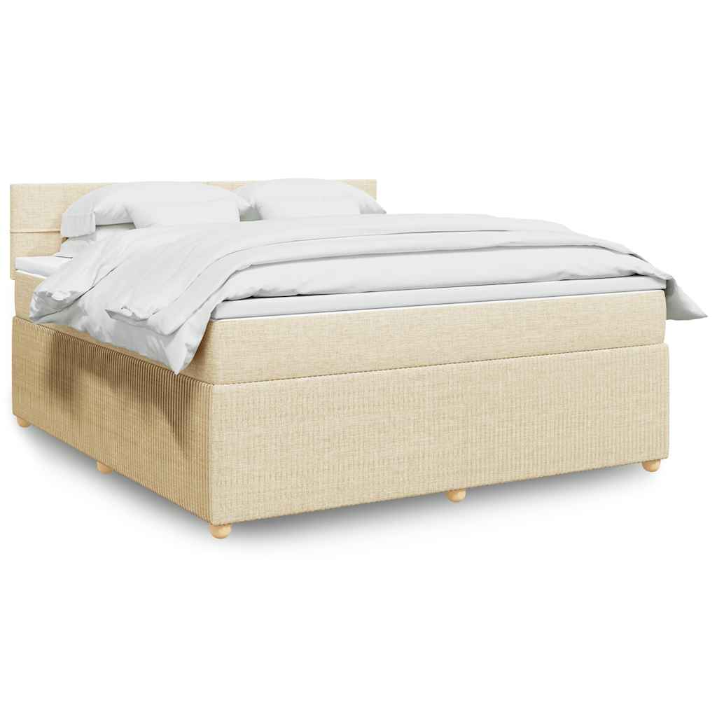 vidaXL Boxspring met matras stof blauw 90x190 cm