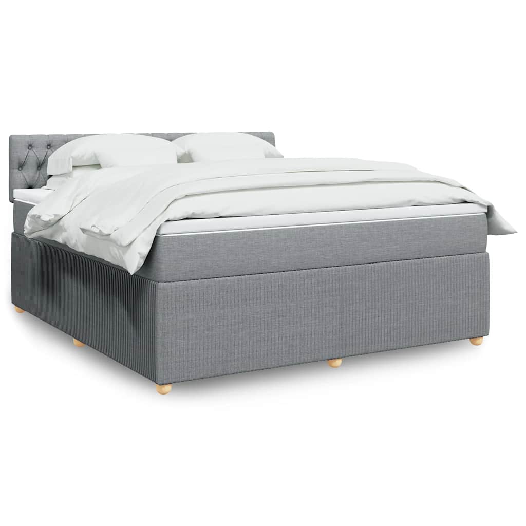 vidaXL Boxspring met matras stof blauw 90x190 cm