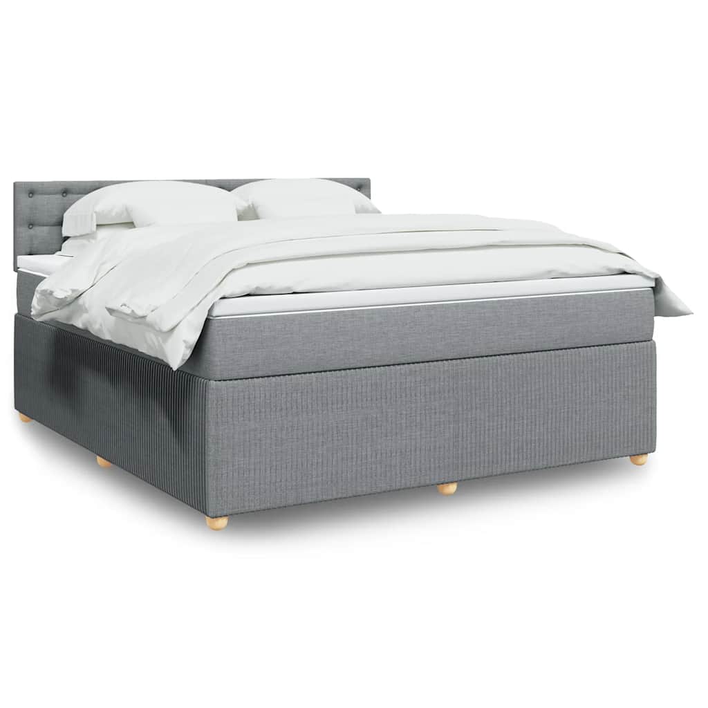 vidaXL Boxspring met matras stof blauw 90x190 cm