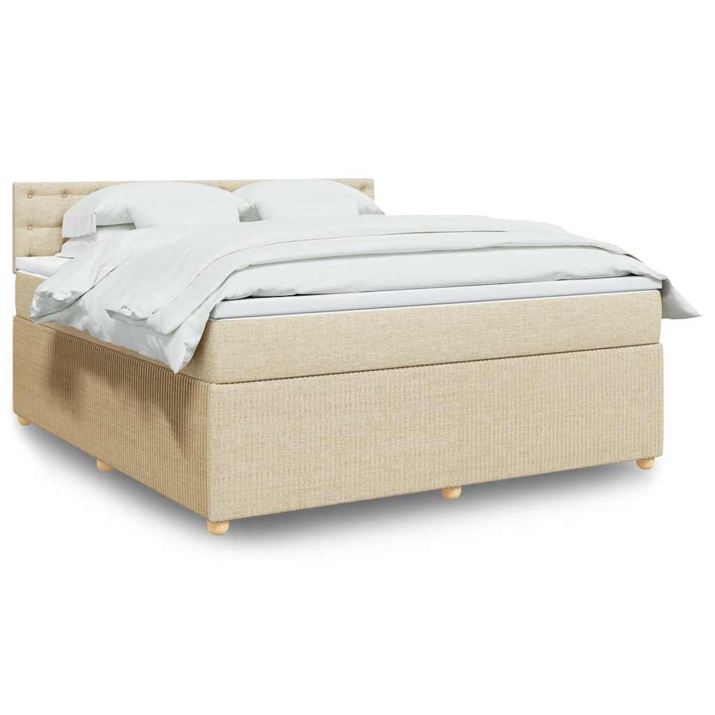 vidaXL Boxspring met matras stof blauw 90x190 cm