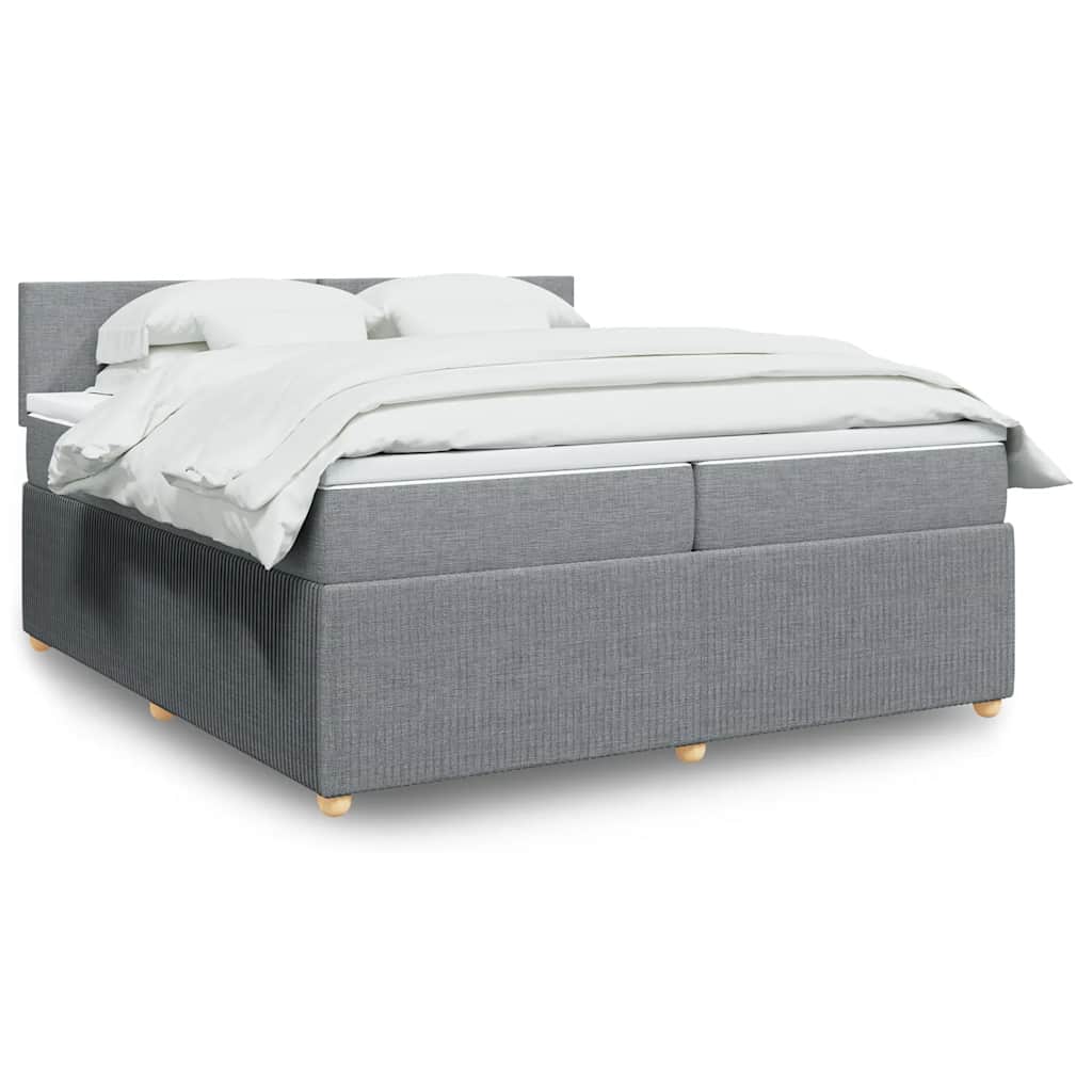vidaXL Boxspring met matras stof blauw 90x190 cm