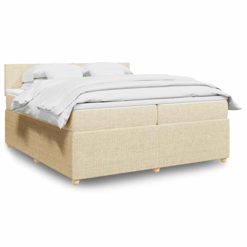 vidaXL Boxspring met matras stof blauw 90x190 cm