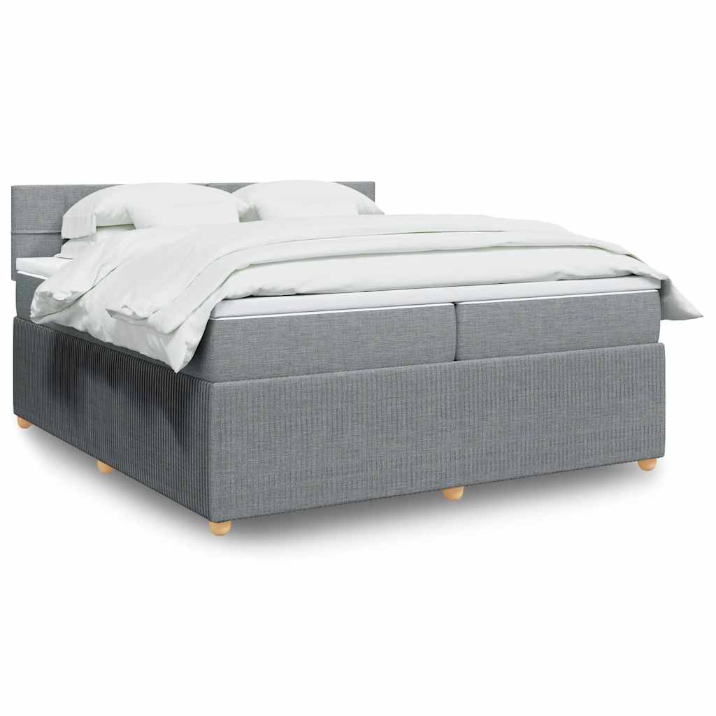 vidaXL Boxspring met matras stof blauw 90x190 cm