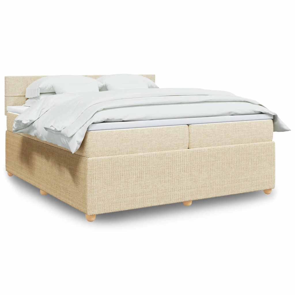 vidaXL Boxspring met matras stof blauw 90x190 cm
