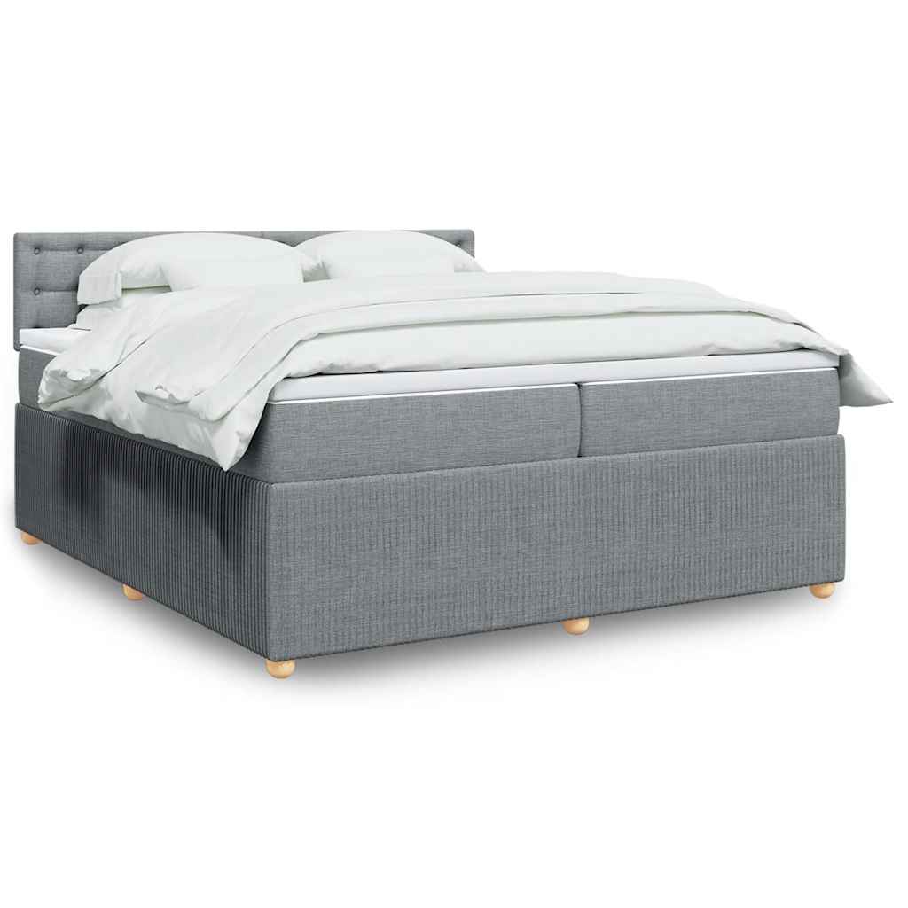 vidaXL Boxspring met matras stof blauw 90x190 cm
