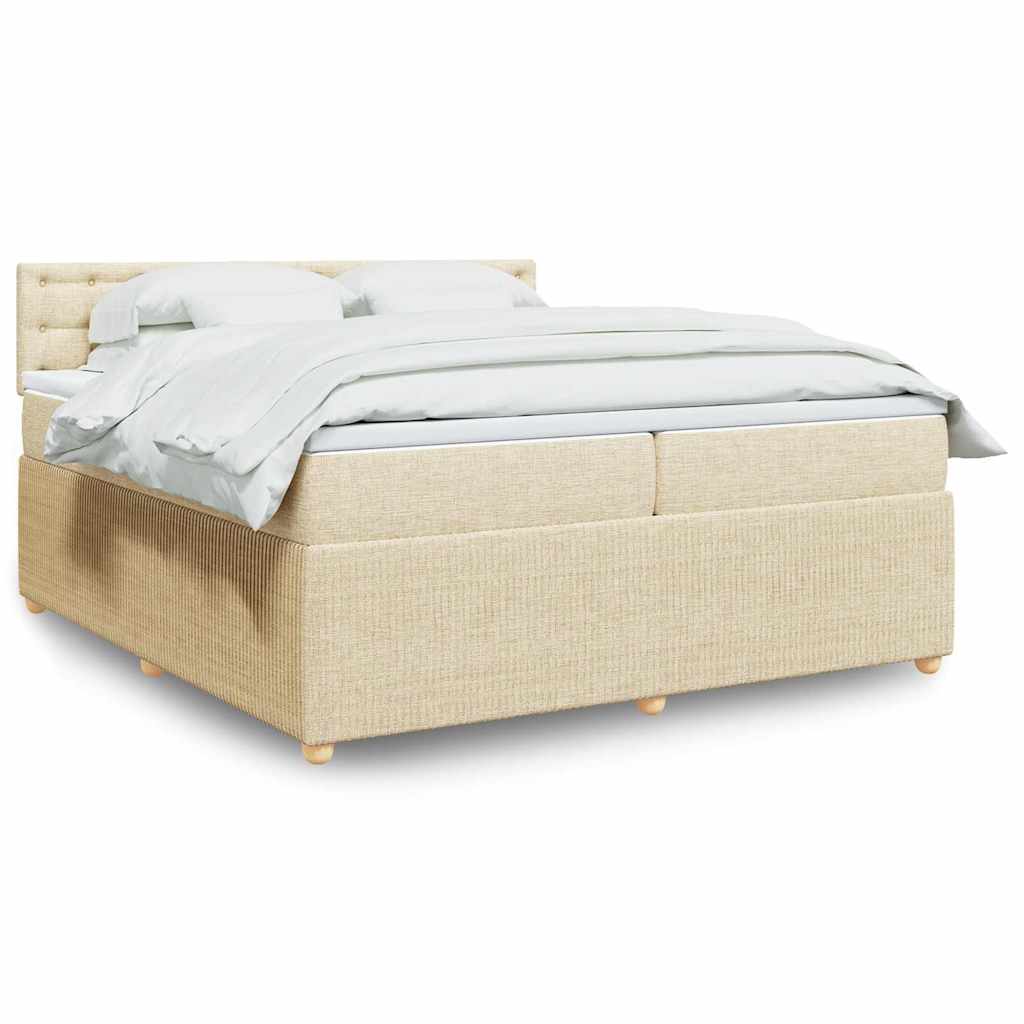 vidaXL Boxspring met matras stof blauw 90x190 cm