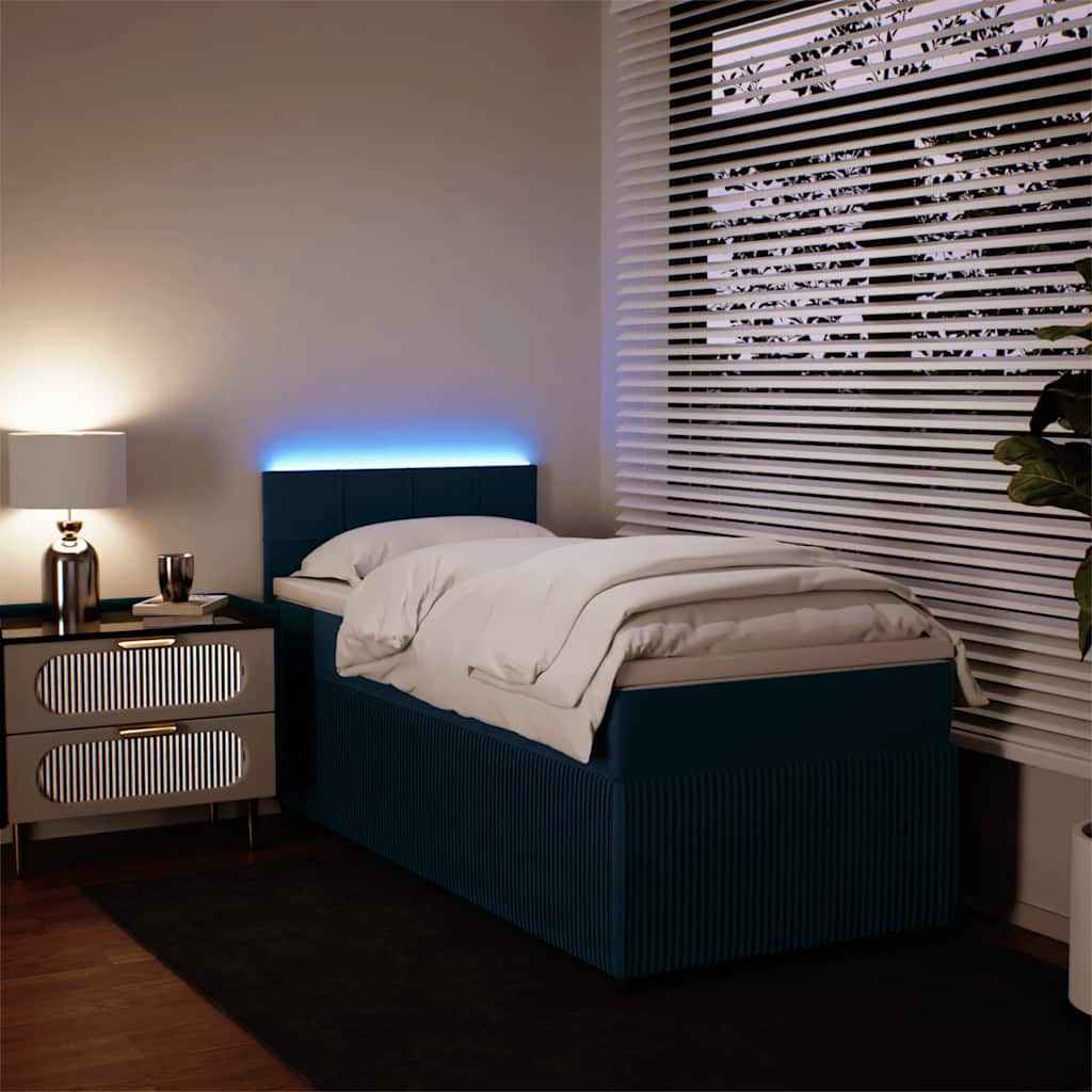 vidaXL Boxspring met matras fluweel roze 80x200 cm