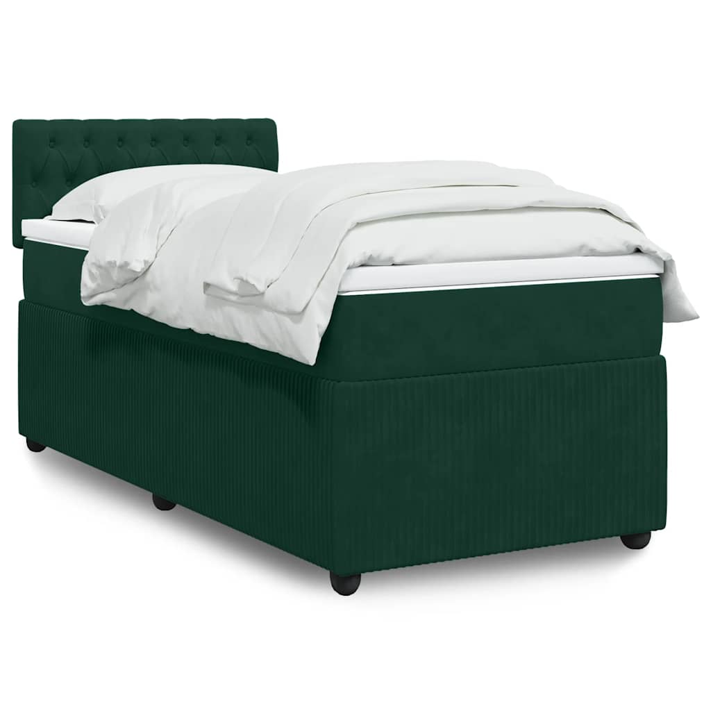 vidaXL Boxspring met matras fluweel roze 80x200 cm