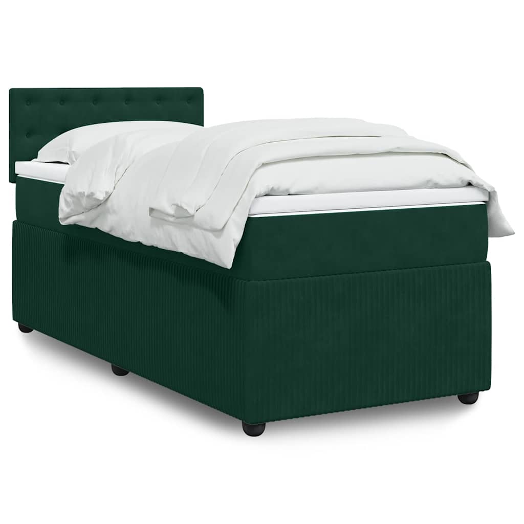 vidaXL Boxspring met matras fluweel roze 80x200 cm