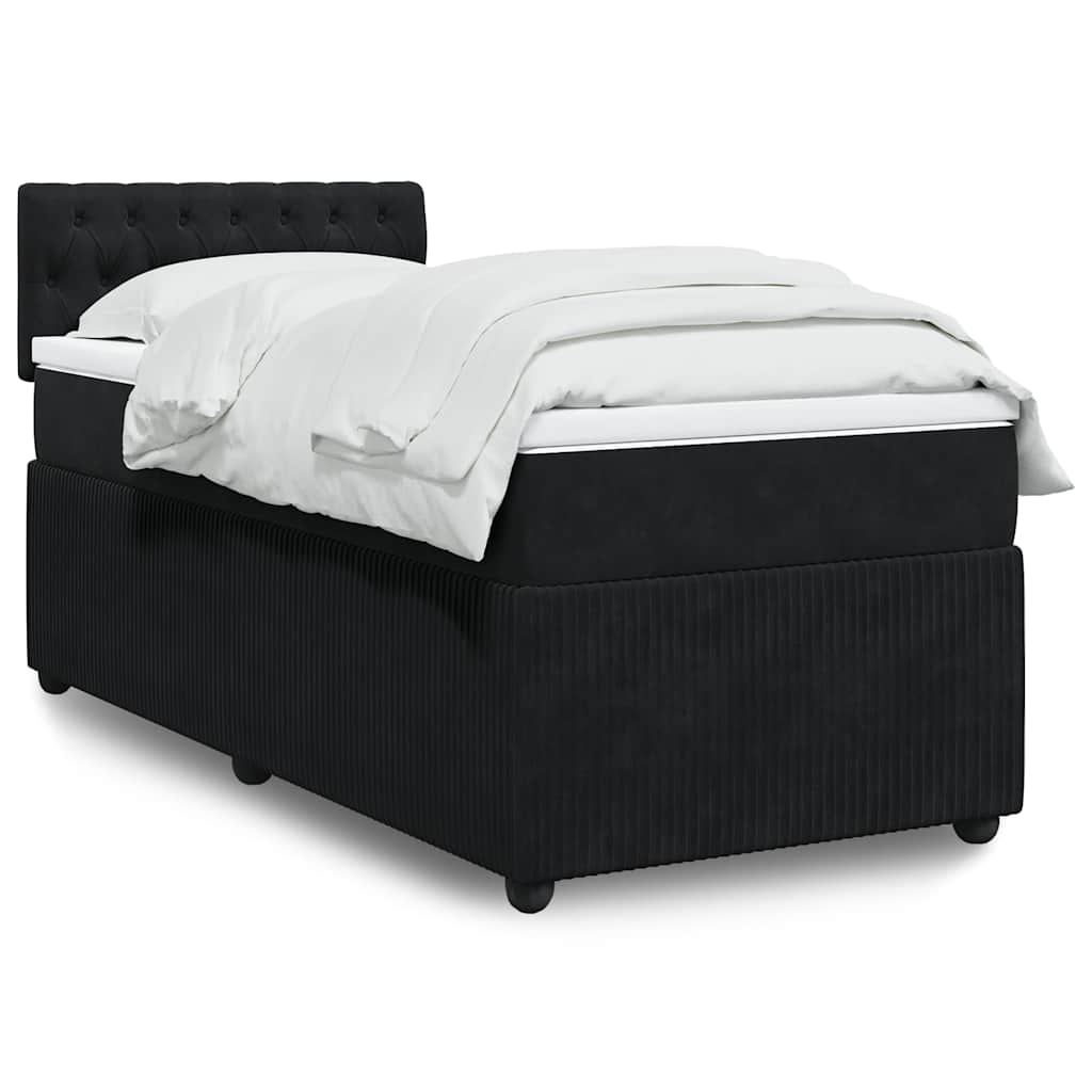vidaXL Boxspring met matras fluweel roze 80x200 cm