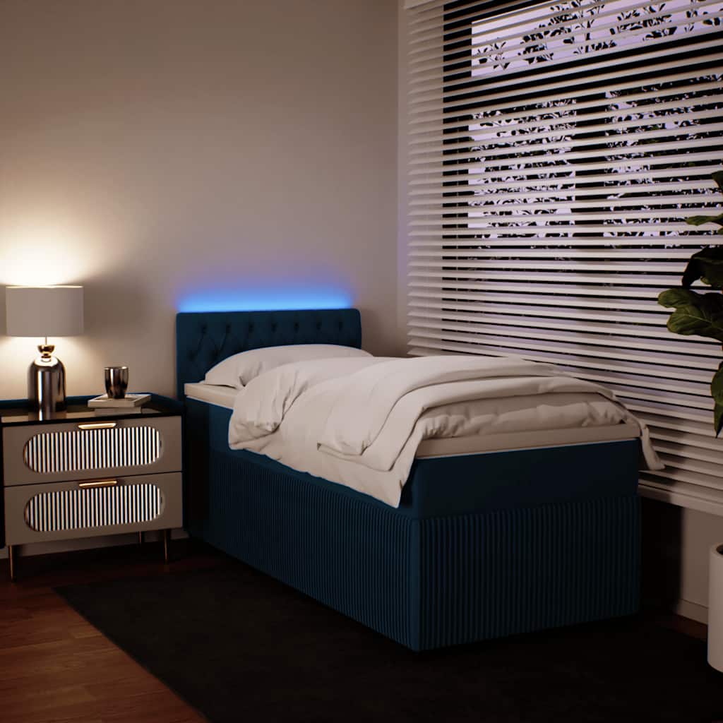 vidaXL Boxspring met matras fluweel roze 80x200 cm