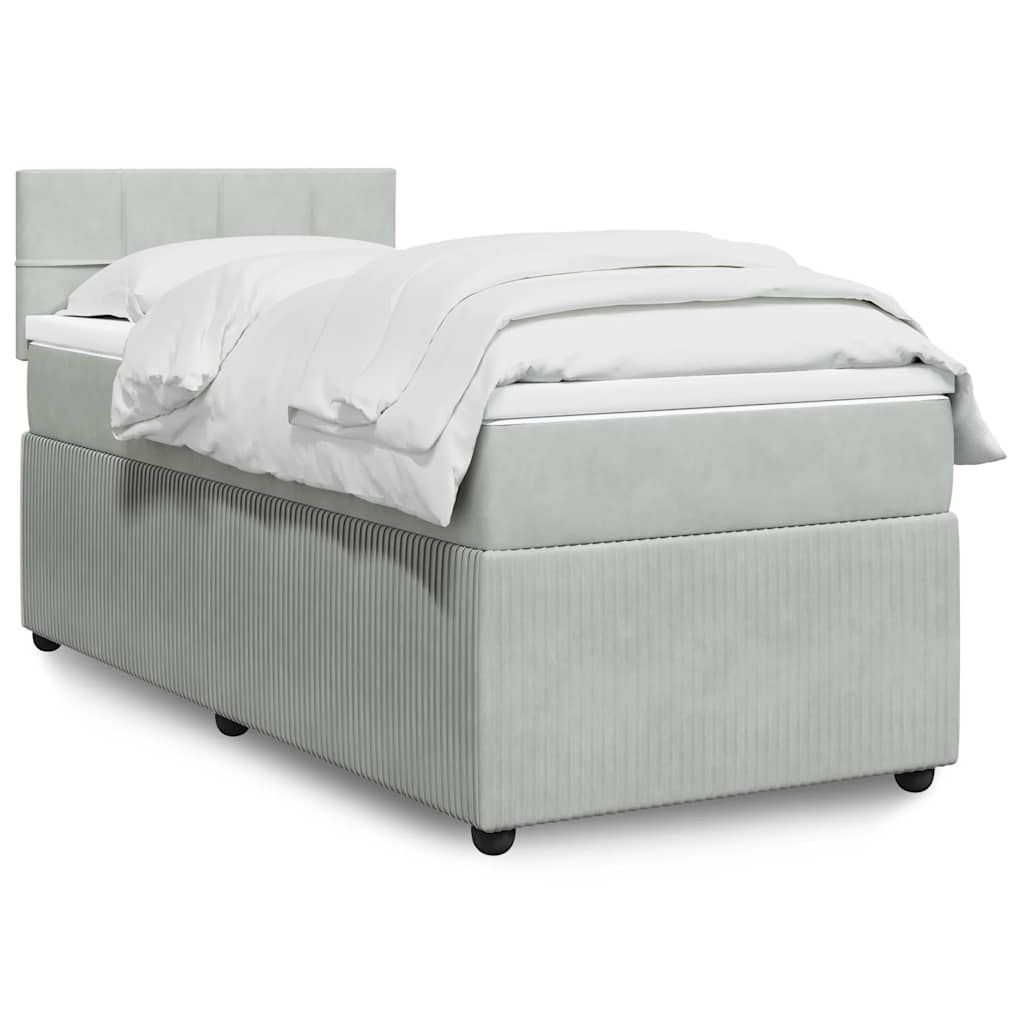 vidaXL Boxspring met matras fluweel roze 80x200 cm