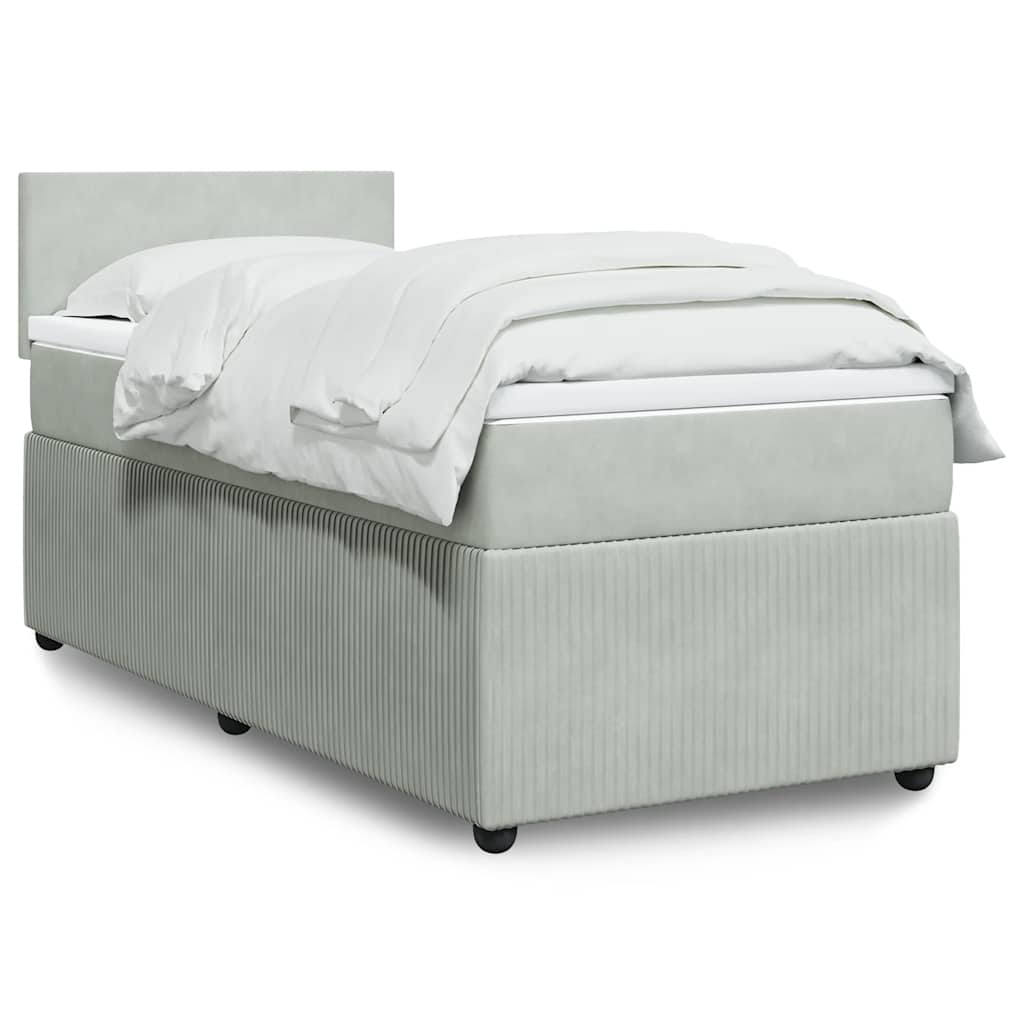vidaXL Boxspring met matras fluweel roze 80x200 cm