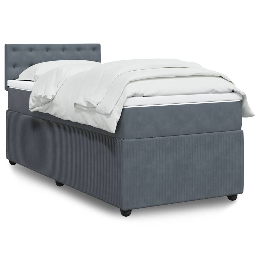 vidaXL Boxspring met matras fluweel roze 80x200 cm