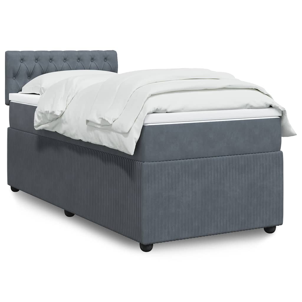 vidaXL Boxspring met matras fluweel roze 80x200 cm