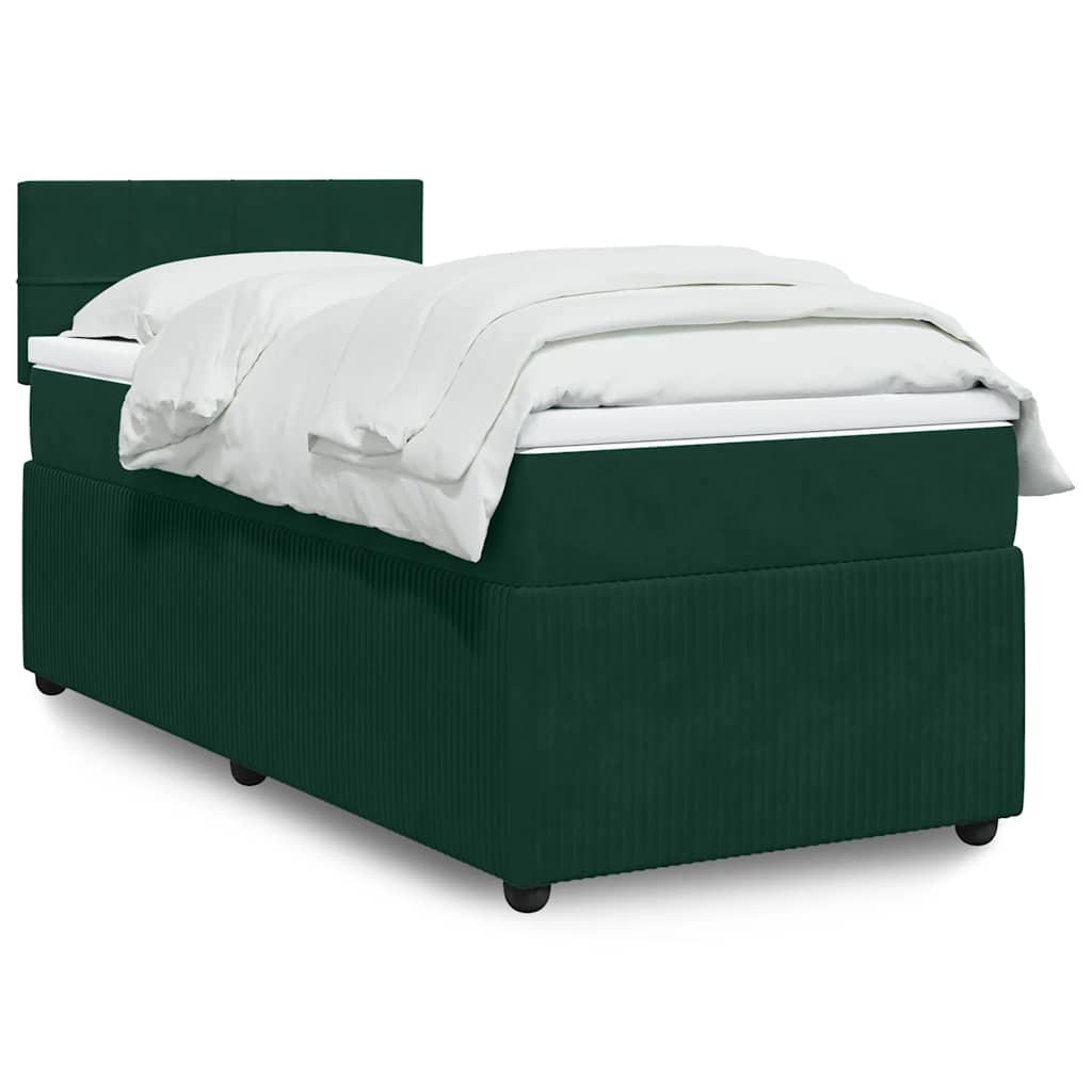 vidaXL Boxspring met matras fluweel roze 80x200 cm