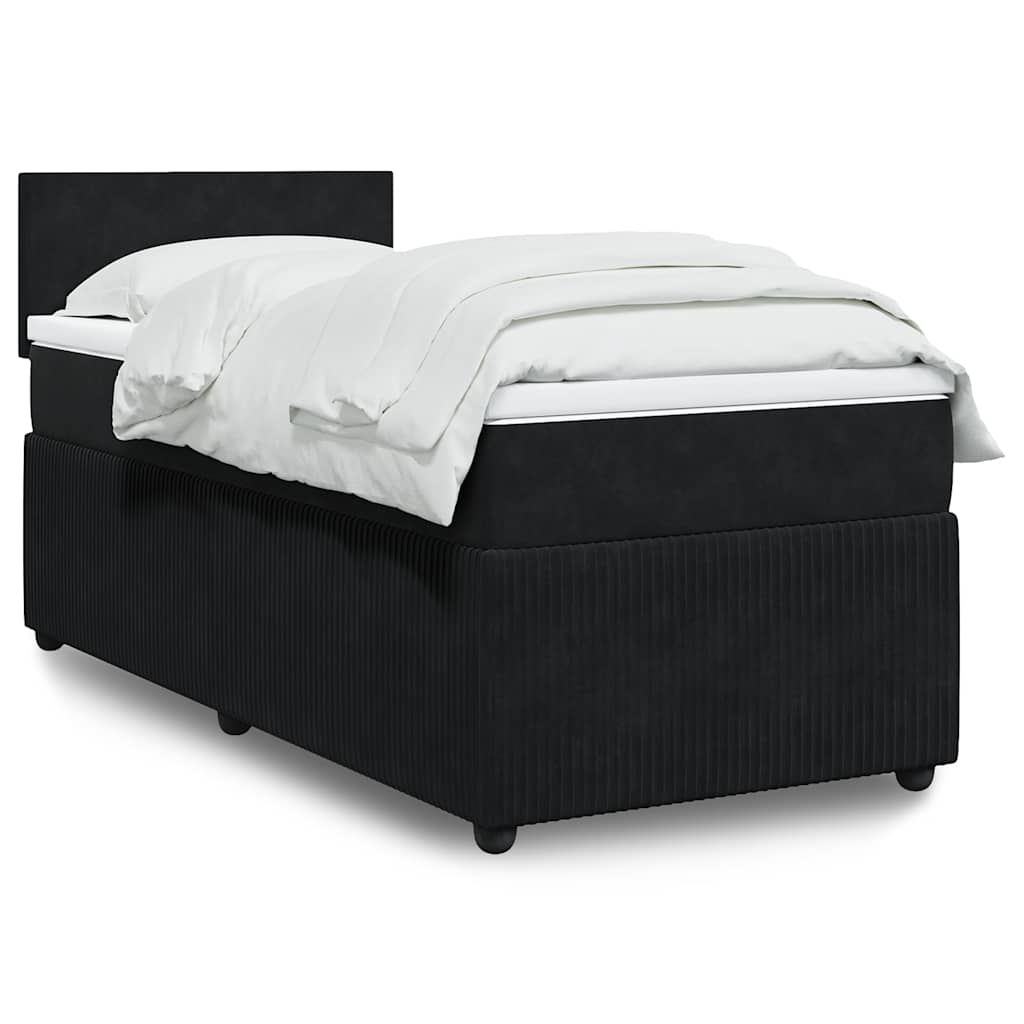 vidaXL Boxspring met matras fluweel roze 80x200 cm