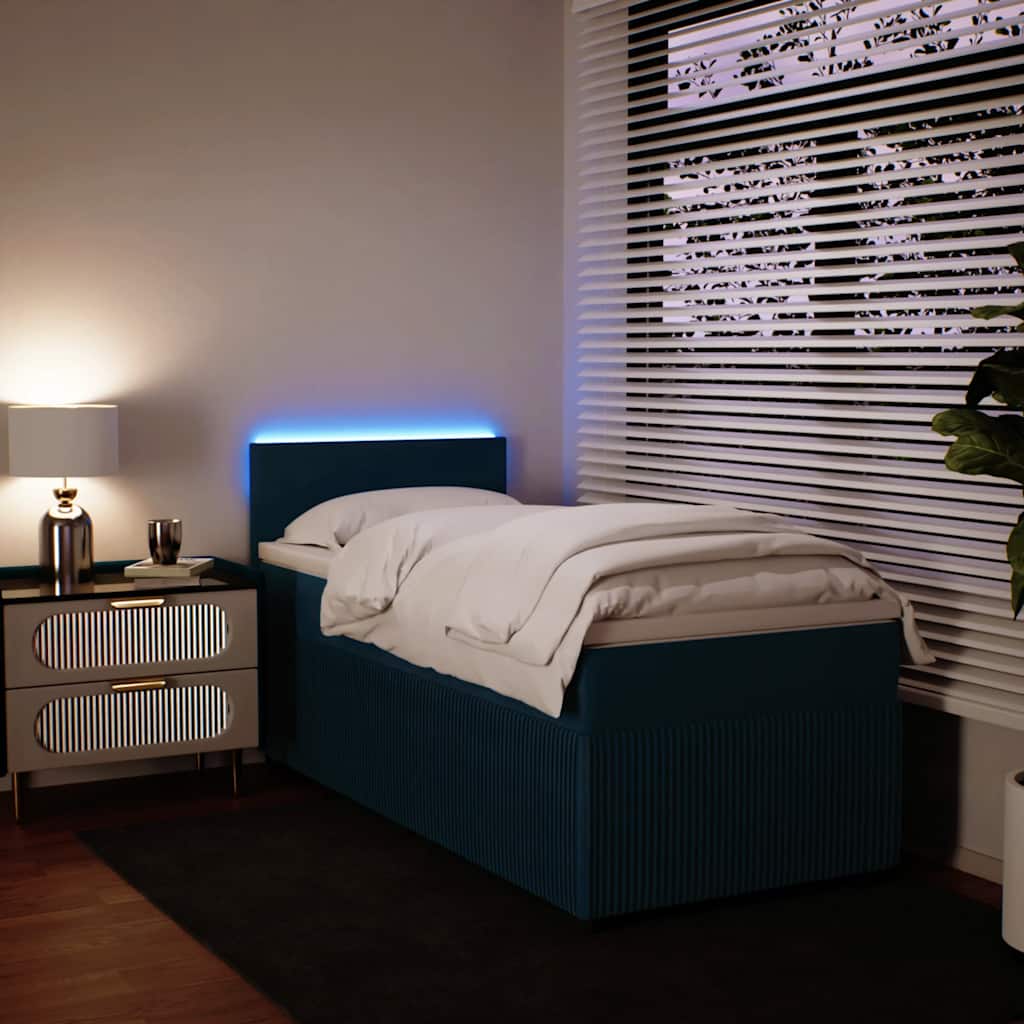 vidaXL Boxspring met matras fluweel roze 80x200 cm