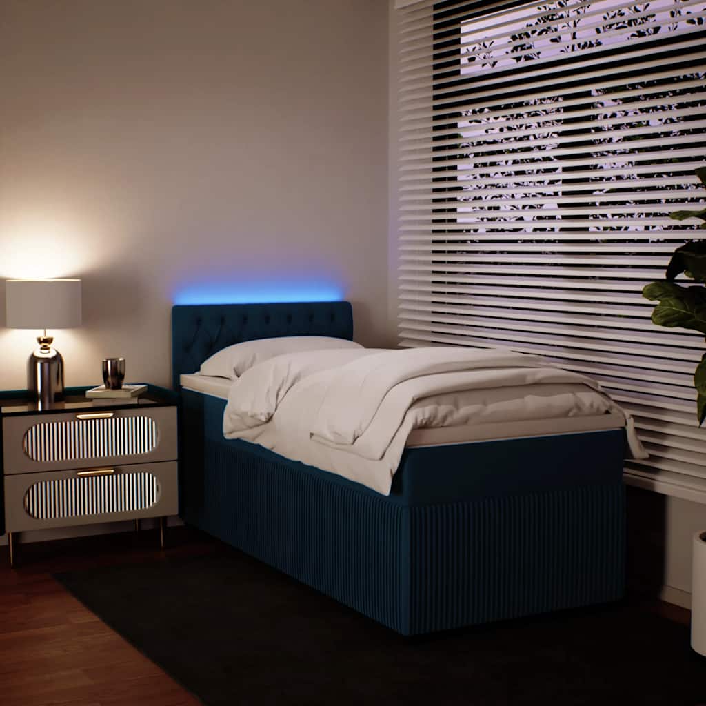 vidaXL Boxspring met matras fluweel roze 80x200 cm
