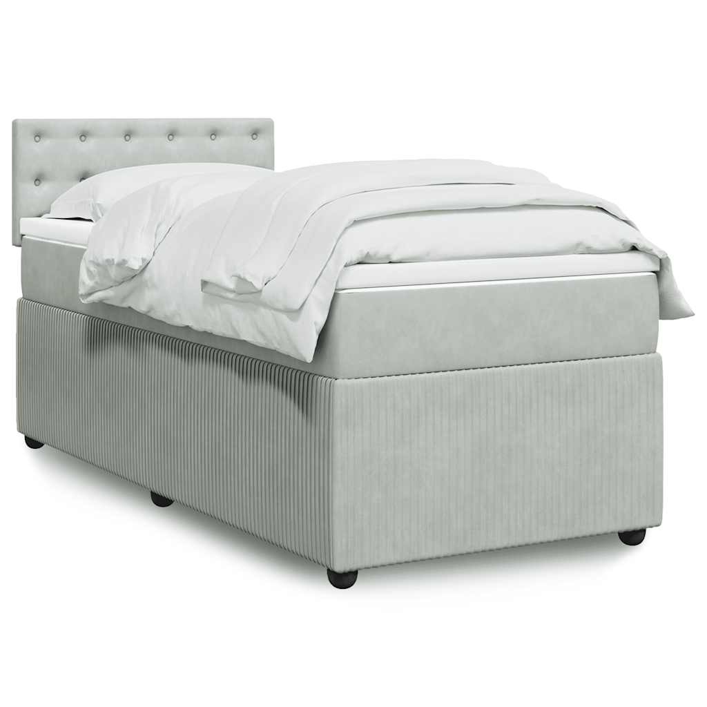 vidaXL Boxspring met matras fluweel roze 80x200 cm
