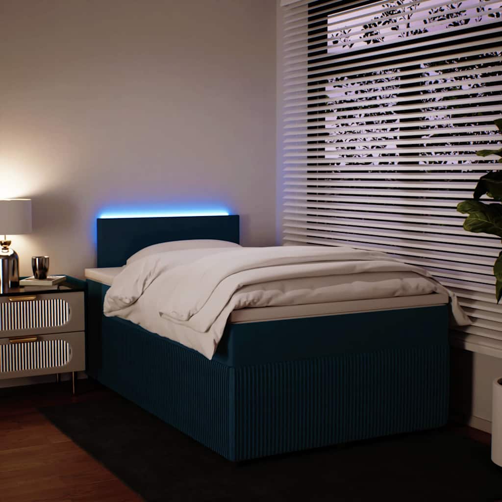 vidaXL Boxspring met matras fluweel roze 80x200 cm