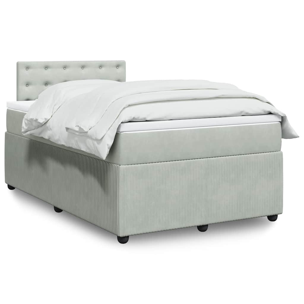 vidaXL Boxspring met matras fluweel roze 80x200 cm