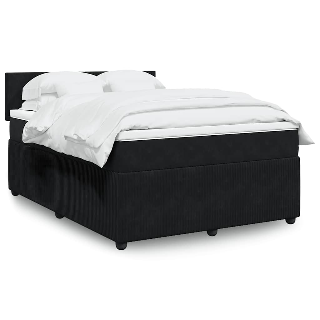 vidaXL Boxspring met matras fluweel roze 80x200 cm